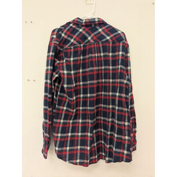 NWOT Urban Republic XL Flannel Shirt Red Blue Plaid Slim Button Up Long Sleeves - Picture 10 of 10